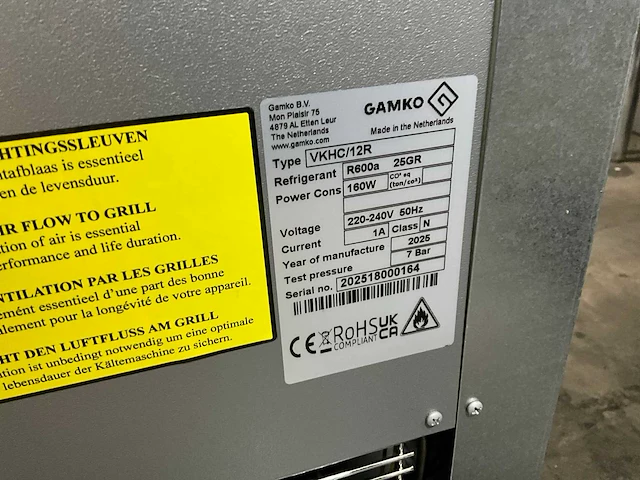 2025 gamko vkhc/12r inbouw koelbak - afbeelding 7 van  7