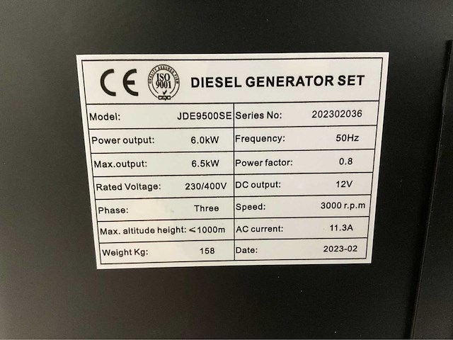 2025 gen power silent jde9500se noodstroomaggregaat ( 4x ) - afbeelding 7 van  17