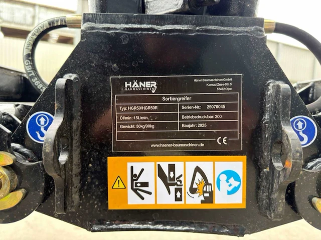 2025 häner hgr50r roterende sorteergrijper cw05 – 894 mm – nieuw - afbeelding 8 van  16