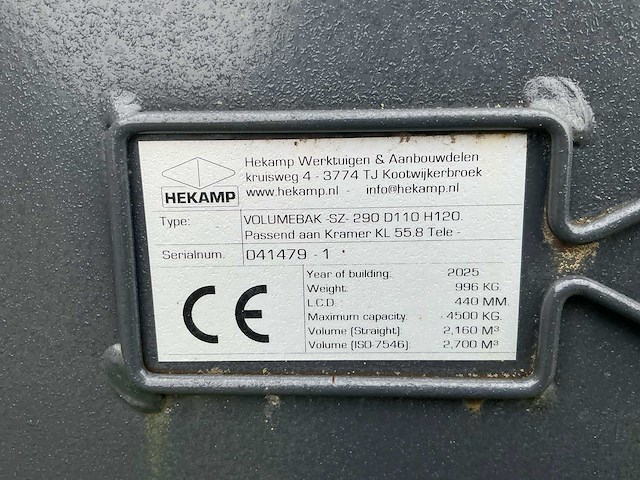 2025 hekamp sz-290 d110 h120 graafbak - afbeelding 5 van  5
