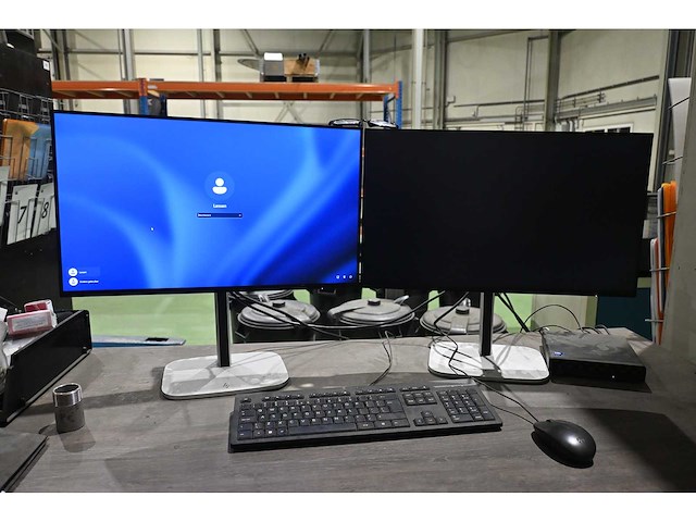 2025 hp prodesk 4 mini g1i windows 11 pro intel core ultra 5 235t desktop inclusief 2 monitoren - afbeelding 1 van  5