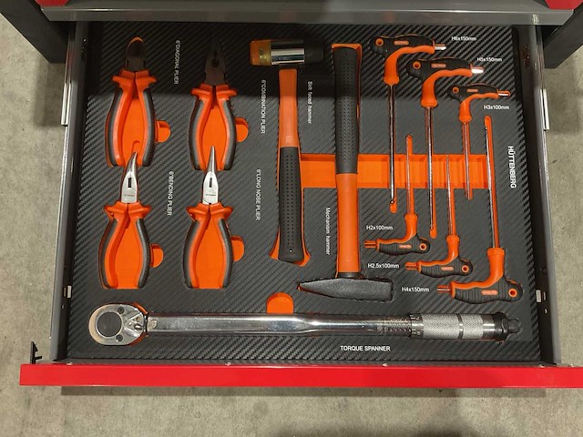 2025 huttenberg 4 la titan vault pro grijs gereedschapswagen - afbeelding 7 van  8