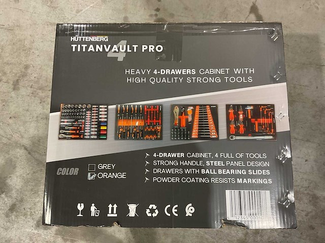 2025 huttenberg 4 la titan vault pro oranje gereedschapkist - afbeelding 8 van  11