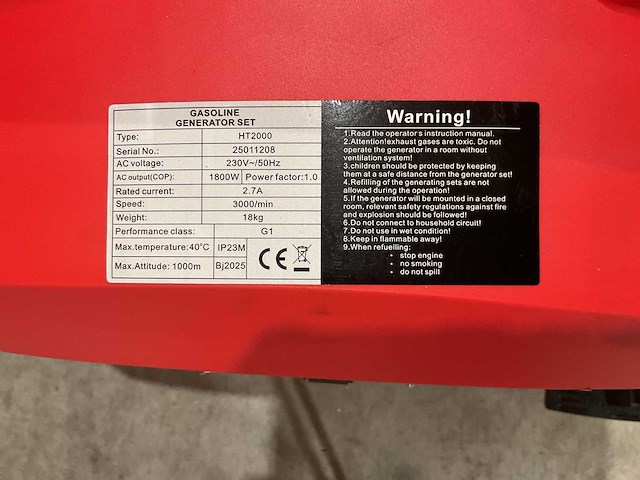 2025 huttenberg ht2000 stroomgenerator - afbeelding 10 van  13