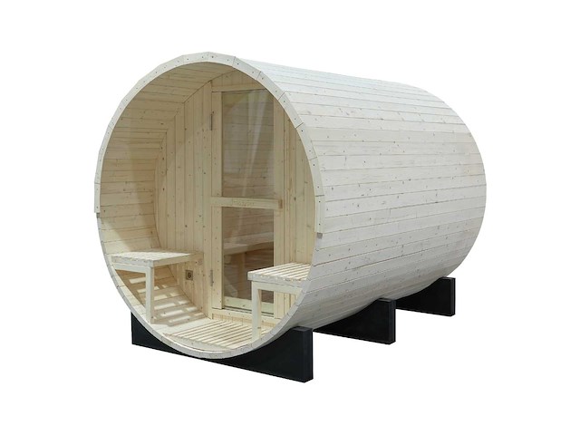 2025 intorelax panorama glas sh1818-p - 180 cm barrel sauna - afbeelding 3 van  7