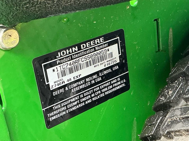 2025 john deere z740r ztrak zero-turn zitmaaier - afbeelding 19 van  19