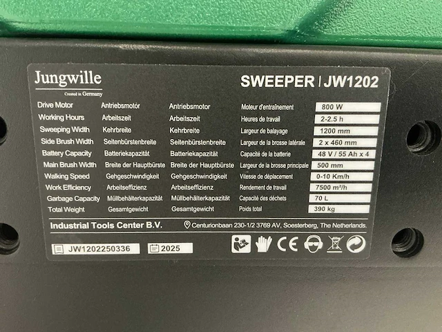 2025 jungwille jw1202 zelfrijdende veegmachine - afbeelding 8 van  23