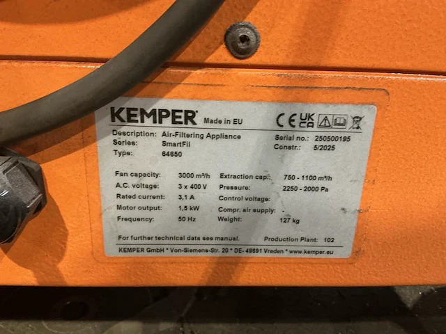 2025 kemper smartfil lasdamp afzuiging - afbeelding 9 van  9
