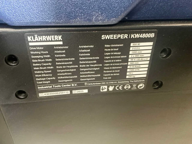 2025 klährwerk kw4800b zelfrijdende veegmachine (2x) - afbeelding 17 van  24
