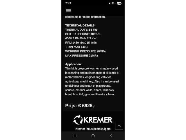 2025 kremer kr-7300wh hogedrukreiniger - afbeelding 10 van  10