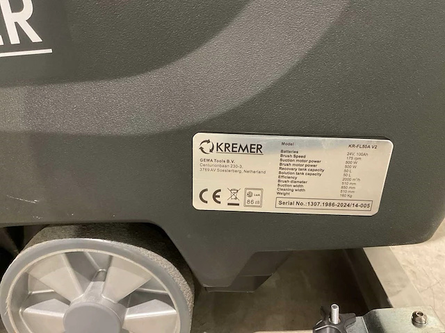 2025 kremer kr-fl50a v2 vloerreiniger - afbeelding 16 van  23