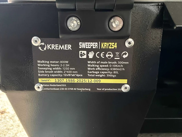2025 kremer kryz zelfrijdende veegmachine - afbeelding 8 van  8