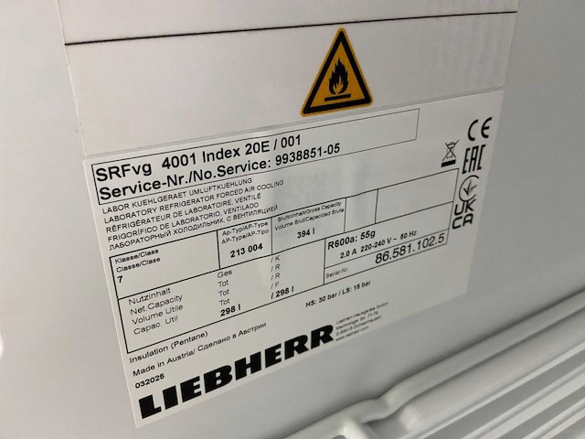 2025 liebherr srfvg 4001 laboratoriumkoelkast - afbeelding 5 van  5