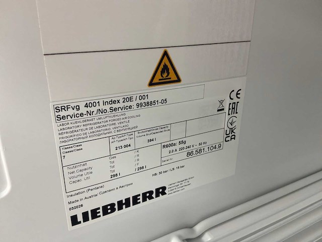 2025 liebherr srfvg 4001 laboratoriumkoelkast - afbeelding 5 van  5