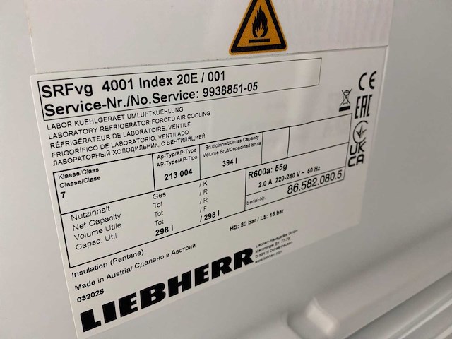 2025 liebherr srfvg 4001 laboratoriumkoelkast - afbeelding 5 van  6