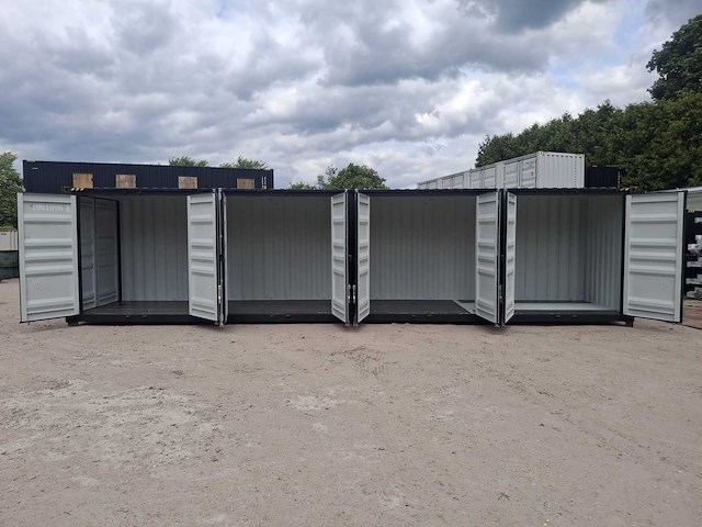 2025 lypu 40 ft high cube zwart zeecontainer met 4 zijdeuren - afbeelding 1 van  24