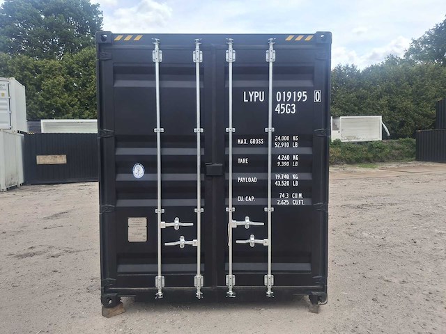 2025 lypu 40 ft high cube zwart zeecontainer met 4 zijdeuren - afbeelding 6 van  8