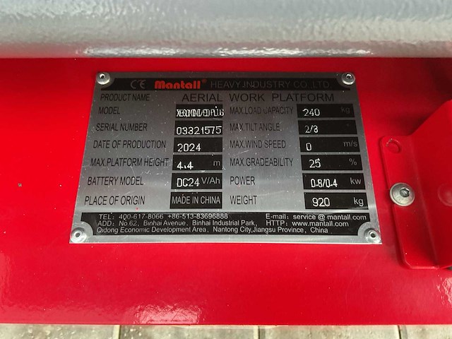 2025 mantall xe-60 mini hoogwerker - afbeelding 11 van  23