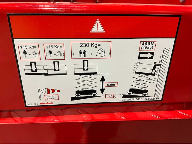 2025 mantall xe80w schaar hoogwerker - afbeelding 13 van  21