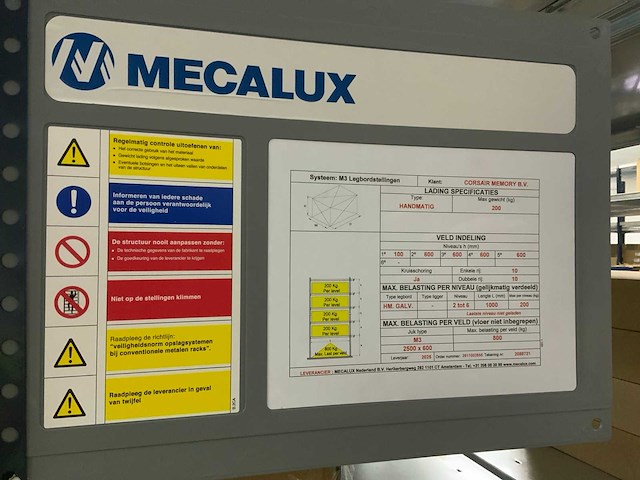 2025 mecalux - m3 - 14 secties legbordstelling - afbeelding 6 van  6