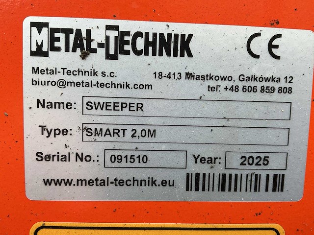 2025 metal-technik sweep 2.0m veegmachine - afbeelding 5 van  5