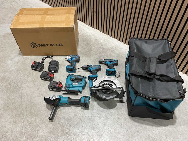 2025 metallo power tools set 6 delig accu gereedschapsset - afbeelding 2 van  16