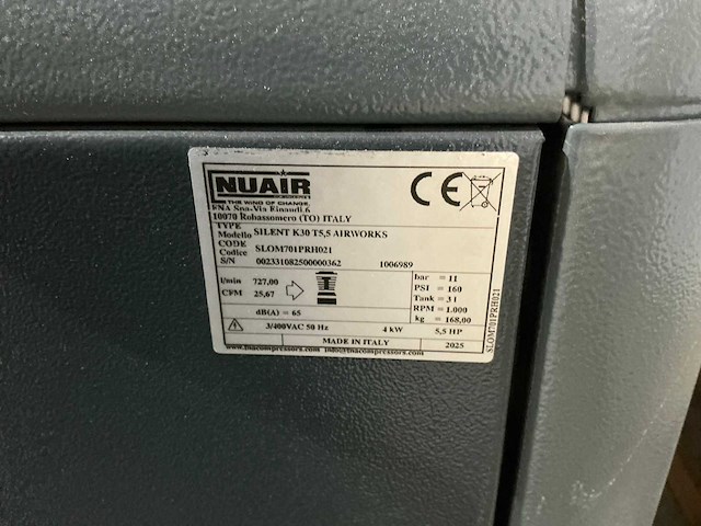 2025 nuair airworks geluidgedempte compressor installatie - afbeelding 6 van  11