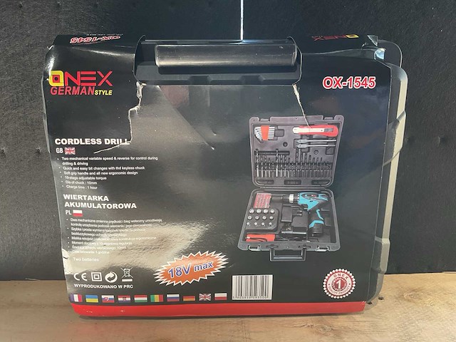 2025 onex german style ox-1545 accu schroefmachine - afbeelding 4 van  4