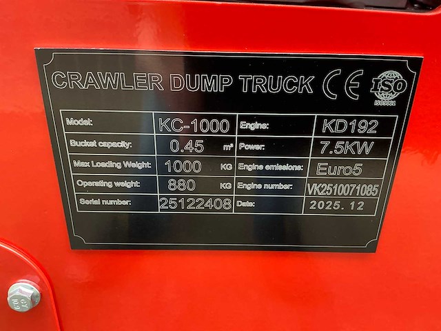 2025 panther kc-1000 dumper - afbeelding 8 van  11