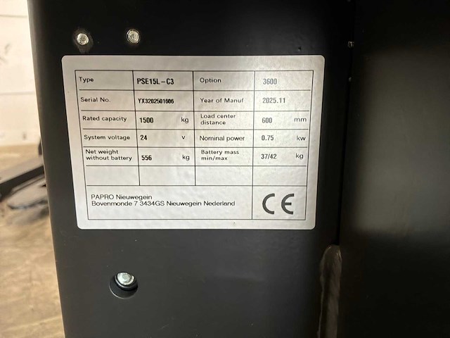 2025 papro pse15l-c3 stapelaar - afbeelding 6 van  7