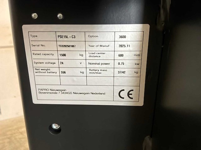 2025 papro pse15l-c3 stapelaar - afbeelding 6 van  6