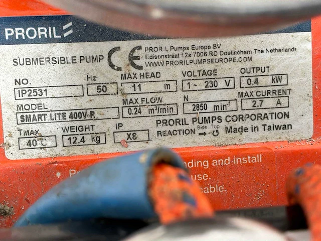2025 proril smart lite 400 bouwdompelpomp 18m³ - afbeelding 5 van  5