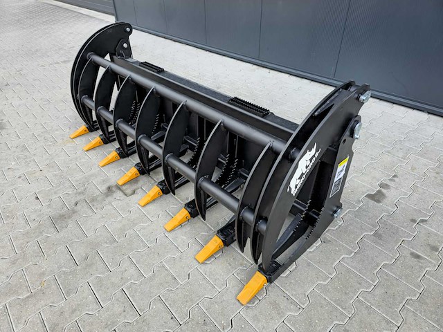 2025 rhino-cross 78 inch heavy duty fork grapple industriele grijper met tanden ten behoeve van schranklader - afbeelding 1 van  10