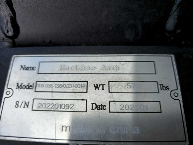 2025 rhino-cross backhoe arm graaf arm ten behoeve van schranklader - afbeelding 6 van  7