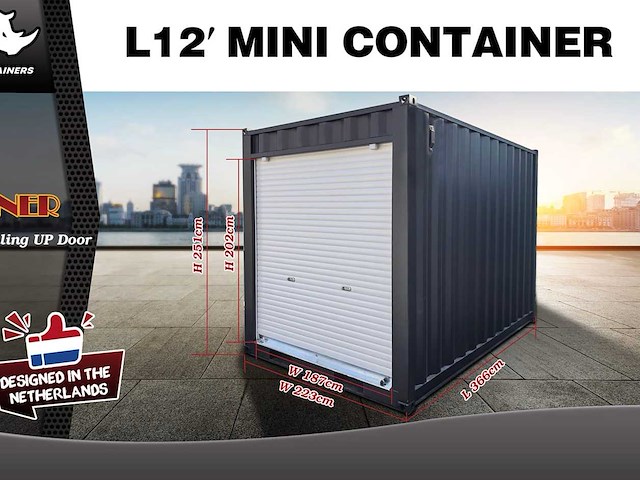 2025 rhino-cross-containers 12ft zeecontainer met roldeur - afbeelding 6 van  6