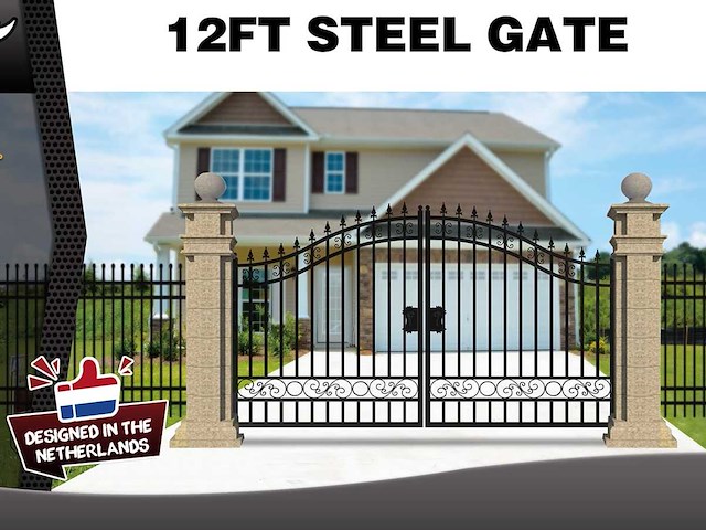 2025 rhino-cross-gates 365 cm plain stijl toegangspoort - afbeelding 2 van  4