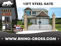 2025 rhino-cross-gates 365 cm plain stijl toegangspoort - afbeelding 3 van  4
