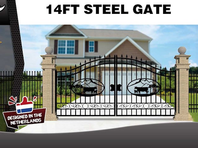 2025 rhino-cross-gates 433 cm koe stijl toegangspoort - afbeelding 2 van  4