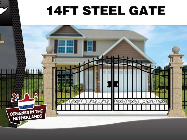 2025 rhino-cross-gates 433 cm plain stijl toegangspoort - afbeelding 2 van  4