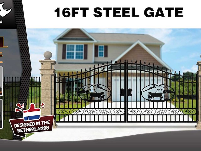 2025 rhino-cross-gates 496 cm koe stijl toegangspoort - afbeelding 2 van  4