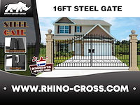 2025 rhino-cross-gates 496 cm plain stijl toegangspoort - afbeelding 3 van  4