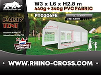2025 rhino-cross-party tent pt0306fe 3x6x2.9m partytent - afbeelding 1 van  8