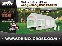 2025 rhino-cross-party tent pt0406fe 4x6x2.9m partytent - afbeelding 1 van  17