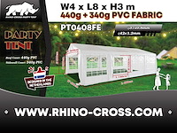 2025 rhino-cross-party tent pt0408fe 4x8x2.9m partytent - afbeelding 1 van  18
