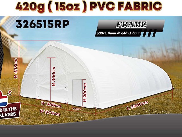 2025 rhino-cross-shelter 326515rp - 20x9,76x4,58 m opslagtent / opslagshelter - afbeelding 4 van  11