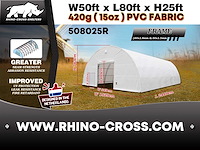 2025 rhino-cross-shelter 508025r 24,4x15,25x7,625 m opslagtent / opslagshelter - afbeelding 8 van  8