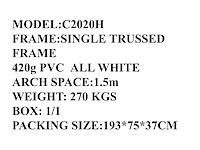 2025 rhino-cross-shelter c2020h - 6x6x2 m met eindzeil opslagtent / opslagshelter tussen 2 containers - afbeelding 4 van  5