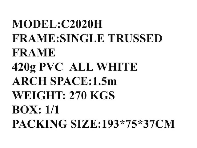 2025 rhino-cross-shelter c2020h - 6x6x2 m met eindzeil opslagtent / opslagshelter tussen 2 containers - afbeelding 3 van  4