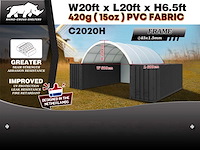 2025 rhino-cross-shelter c2020h - 6x6x2 m met eindzeil opslagtent / opslagshelter tussen 2 containers - afbeelding 3 van  3