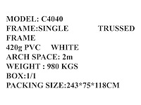 2025 rhino-cross-shelter c4040 - 12x12x4,5 m opslagtent / opslagshelter tussen 2 containers - afbeelding 3 van  8
